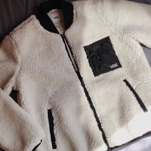 Vans Misty Fog Sherpa Jacket in Bone White